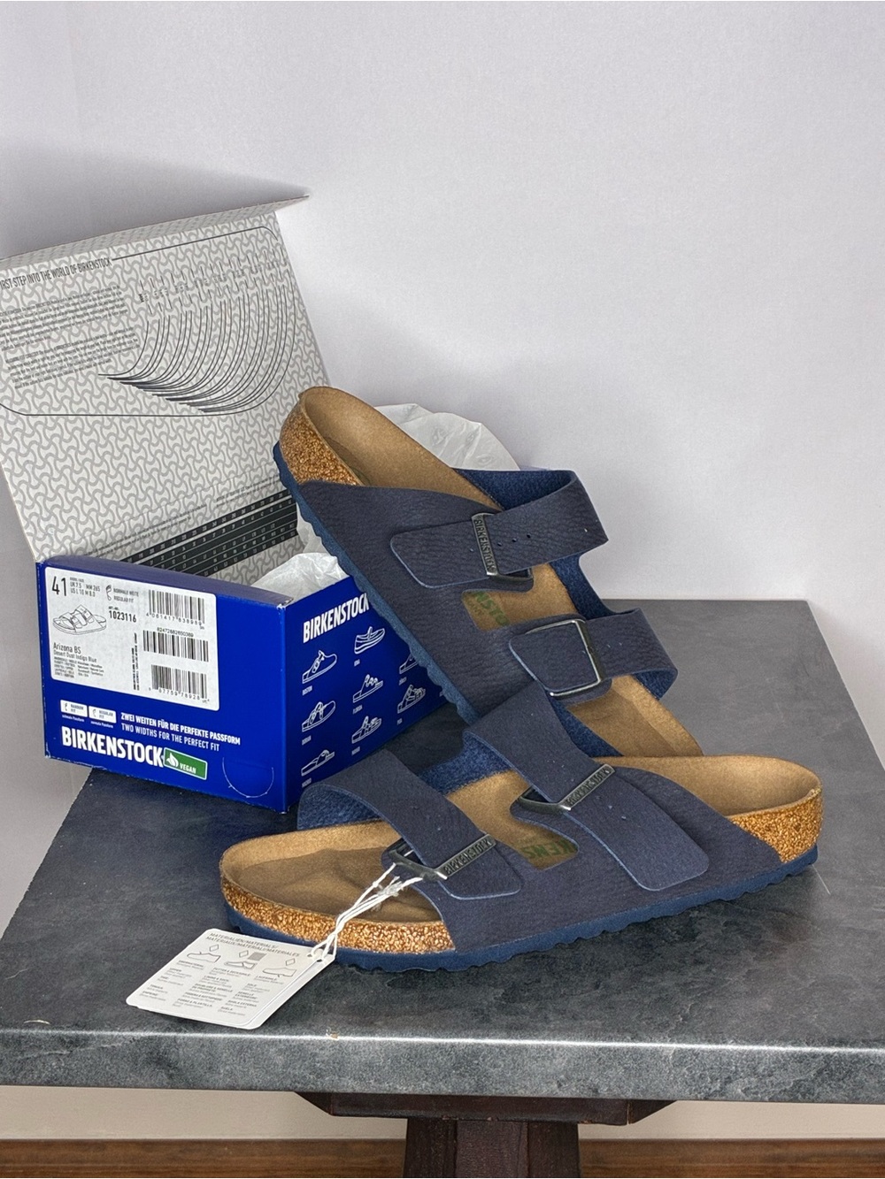 Birkenstock Triple-Strap Sandals in Navy
